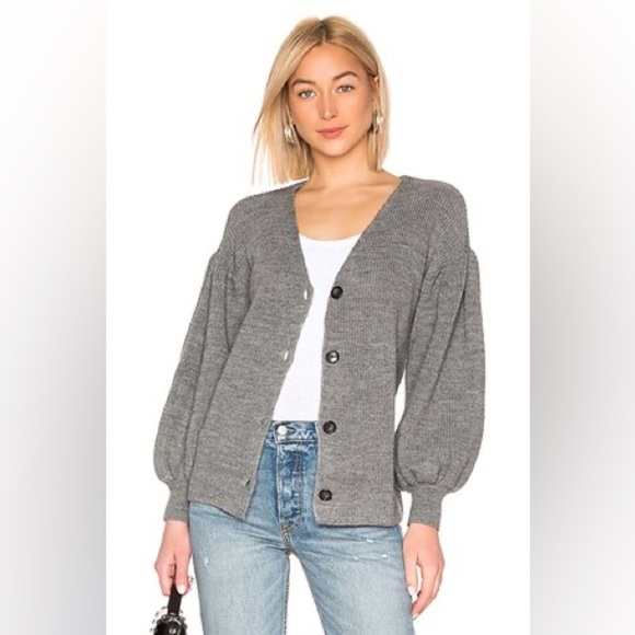 Lovers + Friends Kenora Wool Blend Cardi in Charcoal Small - Picture 8 of 8